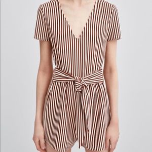 Striped belted Zara romper